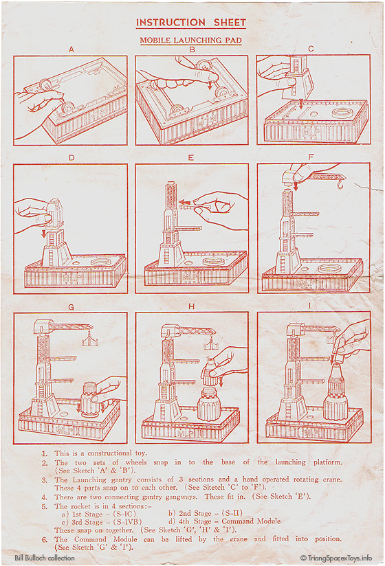 Spacex Mobile Launching Pad instruction sheet